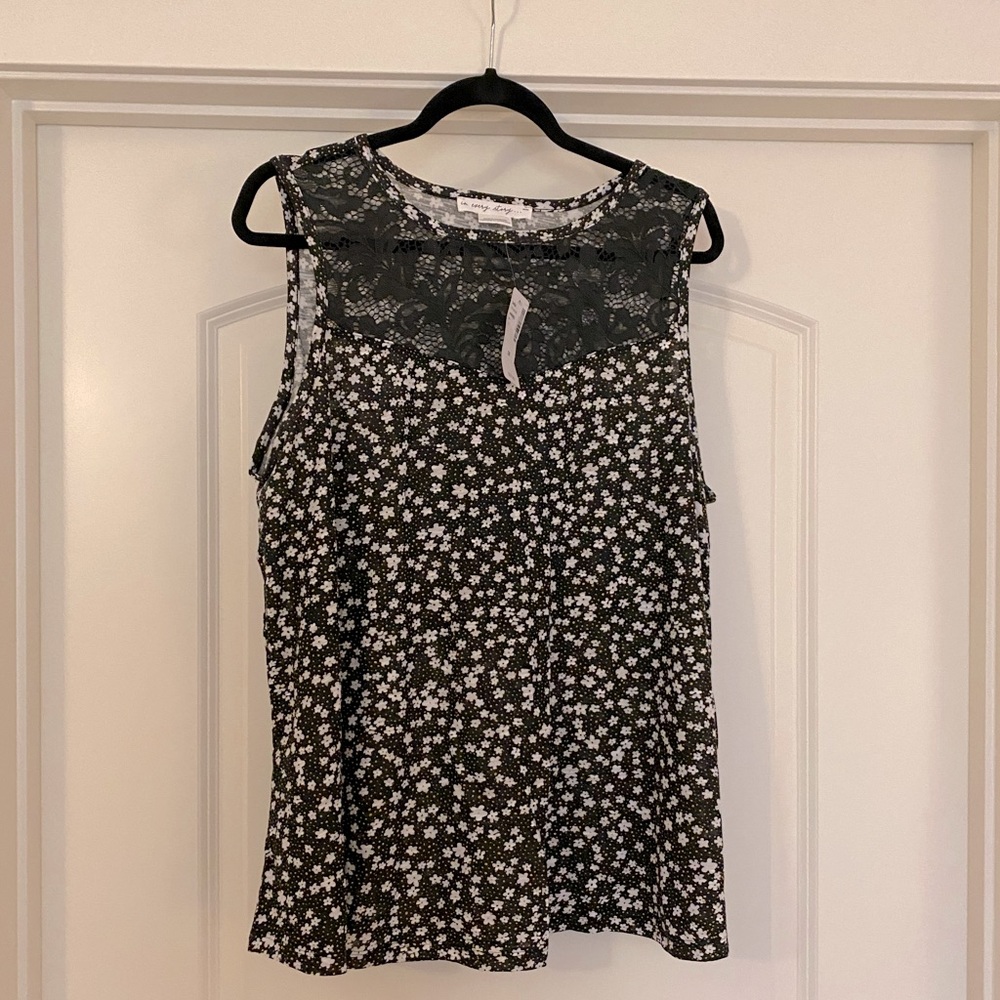 In Every Story Floral Lace Tank